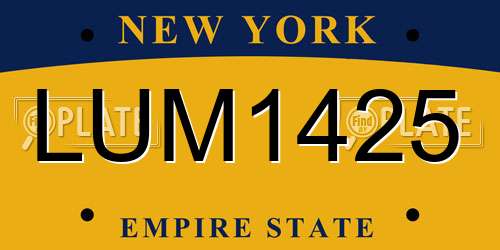 LUM1425 New York License Plate