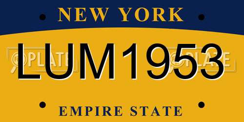 LUM1953 New York License Plate