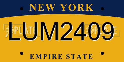 LUM2409 New York License Plate