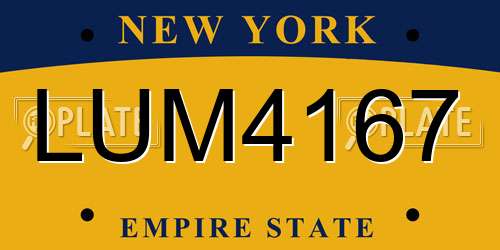 LUM4167 New York License Plate