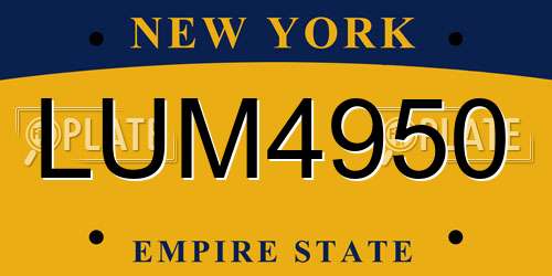 LUM4950 New York License Plate