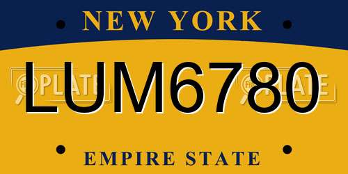 LUM6780 New York License Plate
