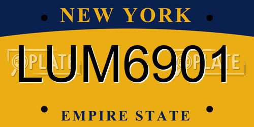 LUM6901 New York License Plate