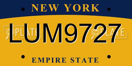 LUM9727 New York License Plate