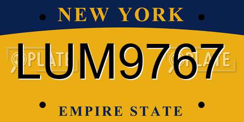 LUM9767 New York License Plate