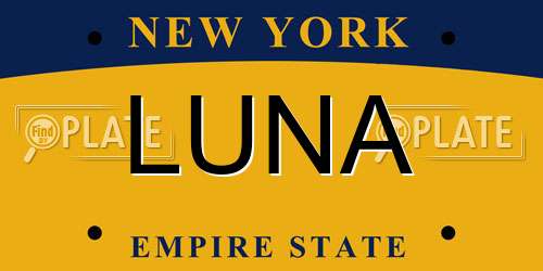 LUNA New York License Plate