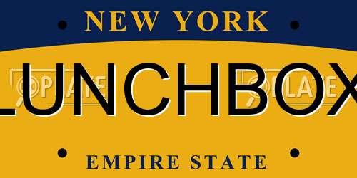 LUNCHBOX New York License Plate