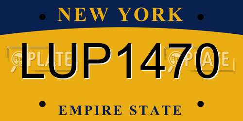 LUP1470 New York License Plate