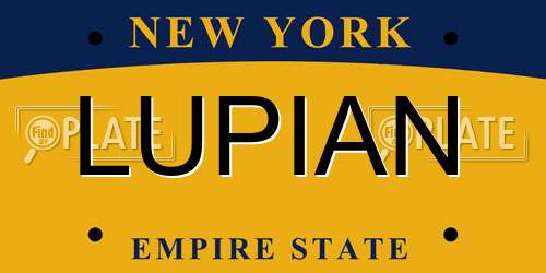 LUPIAN New York License Plate