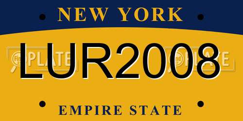 LUR2008 New York License Plate