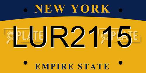 LUR2115 New York License Plate