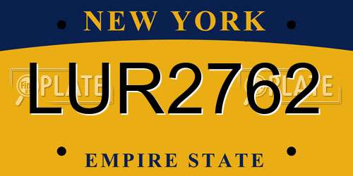 LUR2762 New York License Plate