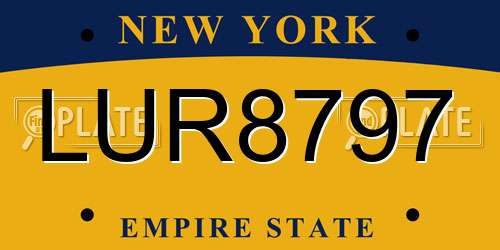 LUR8797 New York License Plate