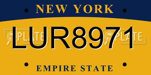 LUR8971 New York License Plate