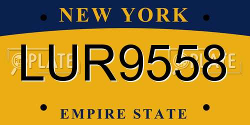 LUR9558 New York License Plate