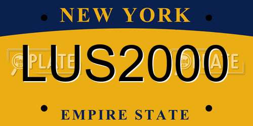 LUS2000 New York License Plate