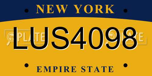 LUS4098 New York License Plate