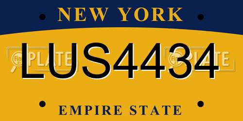 LUS4434 New York License Plate