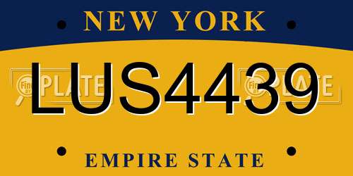 LUS4439 New York License Plate