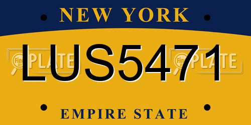 LUS5471 New York License Plate