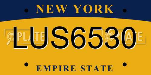 LUS6530 New York License Plate