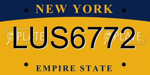 LUS6772 New York License Plate