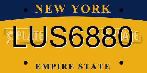 LUS6880 New York License Plate