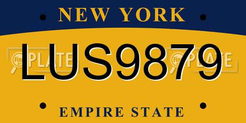LUS9879 New York License Plate