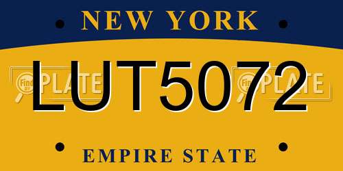 LUT5072 New York License Plate