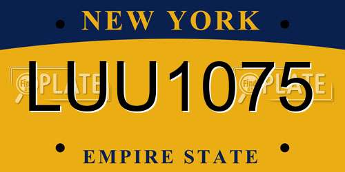 LUU1075 New York License Plate