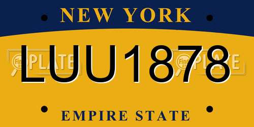 LUU1878 New York License Plate