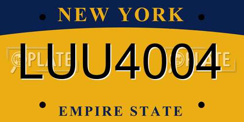 LUU4004 New York License Plate