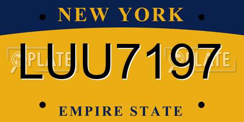 LUU7197 New York License Plate