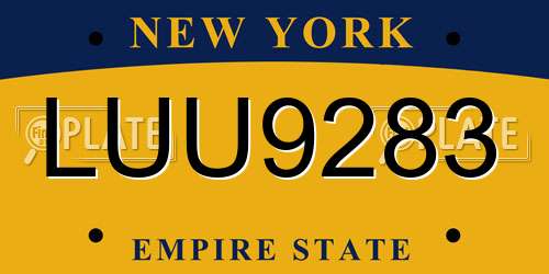 LUU9283 New York License Plate