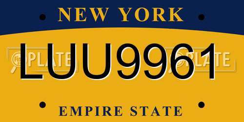 LUU9961 New York License Plate