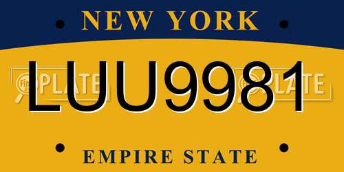LUU9981 New York License Plate
