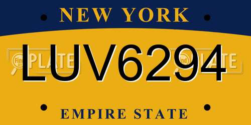 LUV6294 New York License Plate