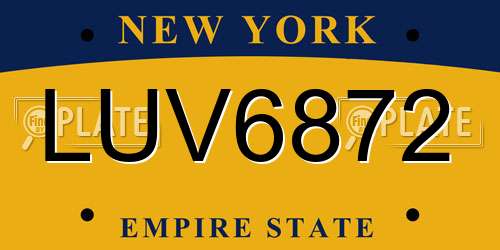 LUV6872 New York License Plate