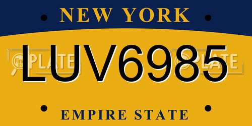 LUV6985 New York License Plate