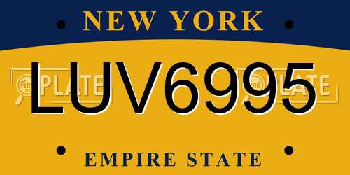 LUV6995 New York License Plate
