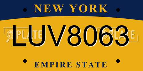 LUV8063 New York License Plate
