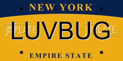 LUVBUG New York License Plate