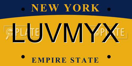 LUVMYX New York License Plate