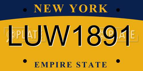 LUW1891 New York License Plate