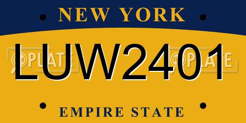 LUW2401 New York License Plate