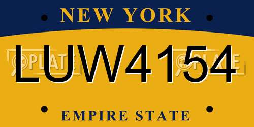LUW4154 New York License Plate