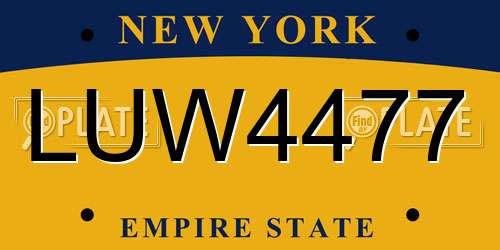LUW4477 New York License Plate