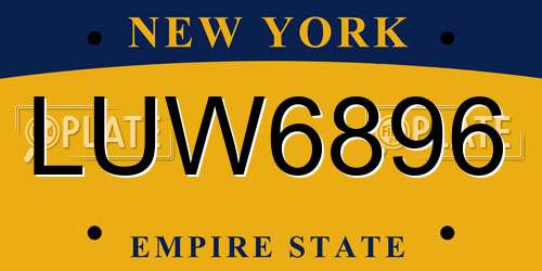 LUW6896 New York License Plate