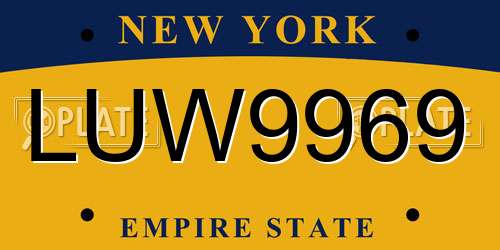 LUW9969 New York License Plate
