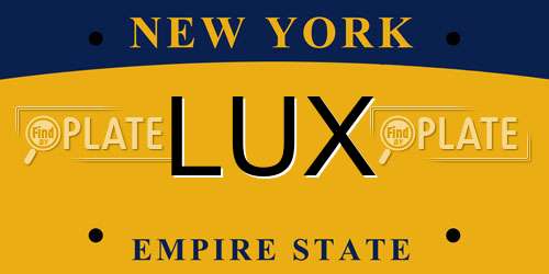 LUX New York License Plate